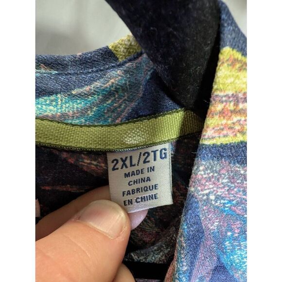 Tommy Bahama Blue Leaf Design- Button Down Shirt-Men's Size 2XL - Picture 4 of 5